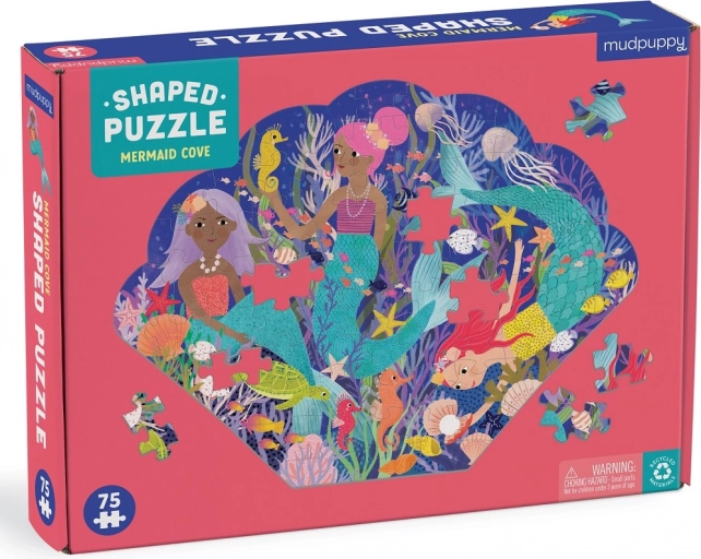 Puzzel in de vorm van een schelp Zeemeerminbaai 75 stukjes