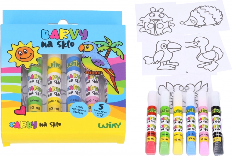 Set glasverven 5+1 met contour