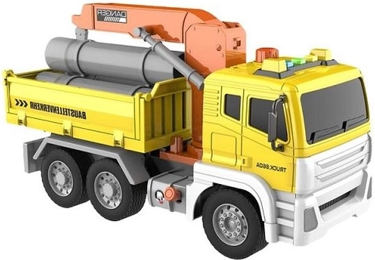 Bouwtruck met kraan en geluid