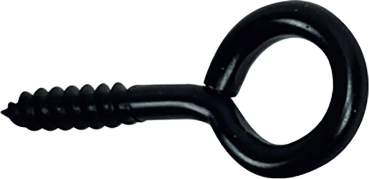 Gesloten oog met schroef 17 × 40 mm, zwart (10 stuks)