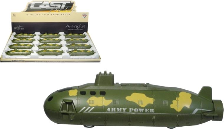 Metalen onderzeeër met terugtrekmotor