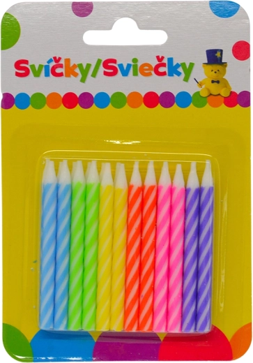 Verjaardagskaarsjes in kleur 24 stuks