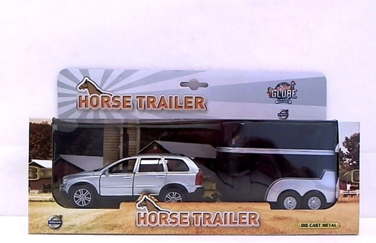 Volvo XC90 met paardentrailer en 2 paardenfiguren (29 cm)