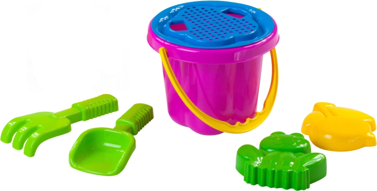 Zandset met emmer en zeef 16 cm