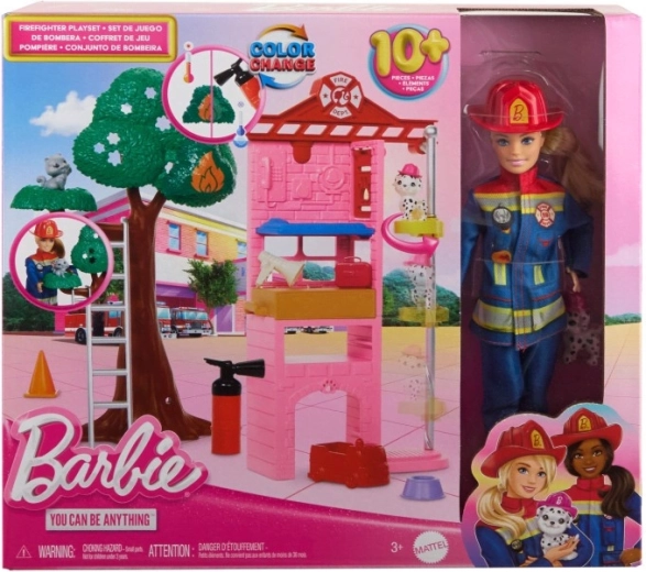 Barbie Brandweervrouw Pop met Accessoires