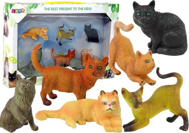 set van 6 figuren – katten van verschillende rassen