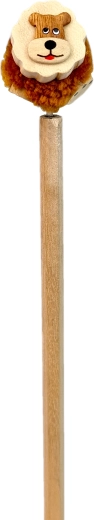 Houten potlood met leeuwtje – handgemaakt decoratief potlood