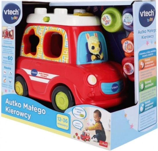 Interactieve educatieve auto met vormenstoof VTech, rood, Poolse taal