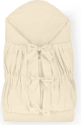 Petite&Mars wikkeldoek met lintsluiting Nurse met kokos-inleg light beige 75 × 75 cm