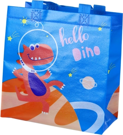 Cadeautas dinosaurus blauw 23 × 21,5 × 11 cm