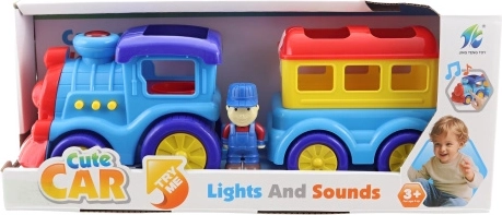 Locomotief met wagon op batterijen