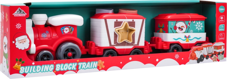 Kersttrein met wagons en vormensorteerder