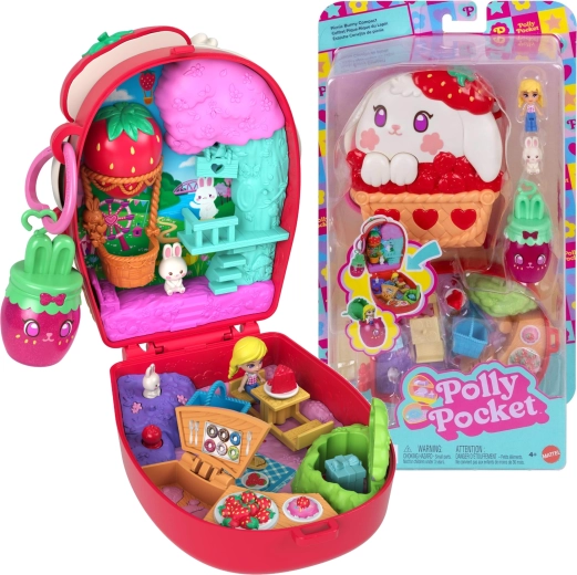 Polly Pocket compacte set konijnenpicknick met figuurtjes en accessoires