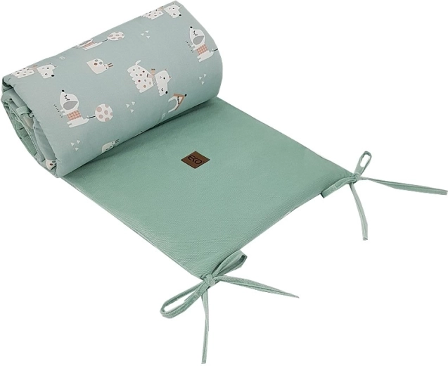 EKO bedbumper voor ledikant velvet Dogs mint