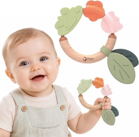 Classic World houten sensorische bijtring voor baby's vanaf de geboorte