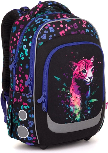 Topgal schoolrugzak LORI met neonluipaard