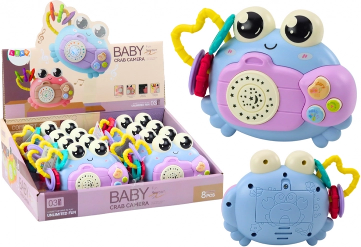 Krab camera rammelaar projector geluiden batterij blauw