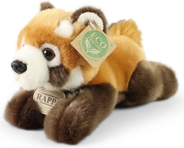 Pluchen rode panda liggend 20 cm eco‑friendly