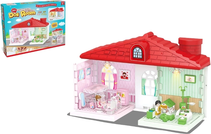 Plastic huisje met licht en geluid met accessoires