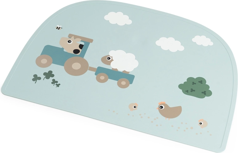 Done by Deer siliconen placemat Tiny farm blauw