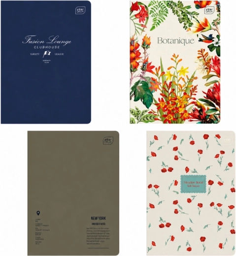 Interdruk schoolschrift A5, brede lijnen, 96 vellen, mix van motieven - 1 stuk