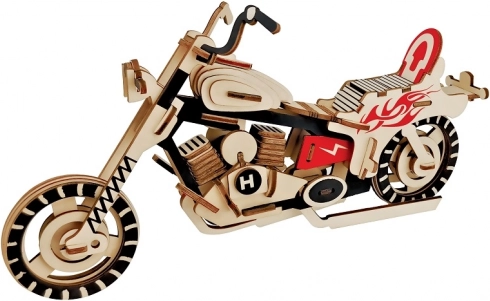 Houten 3D puzzel Motorfiets - Gekleurd