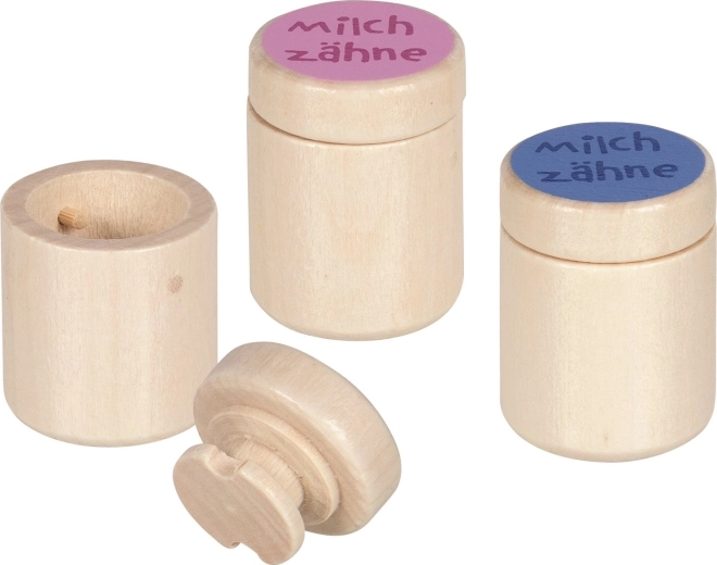 Houten tandendoosje voor melktanden GOKI – roze