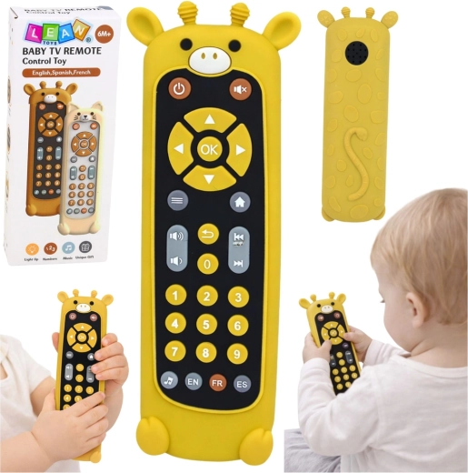 Interactieve giraffe-afstandsbediening voor kinderen met bijtspeeltje, licht en geluid (6m+)