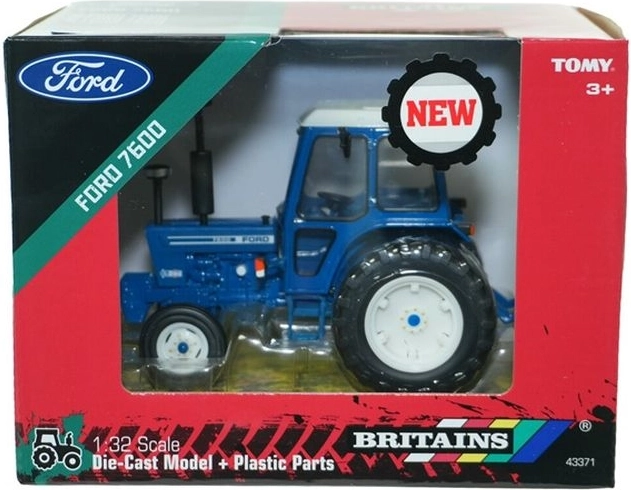 Britains modeltractor Ford 7600 met dubbellucht 1:32