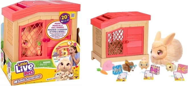 Little Live Pets Mama Surprise interactieve konijnenk knuffel met jongen