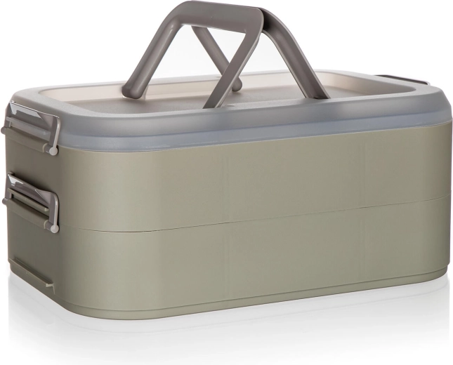 Dubbele draagbare partybox met deksel LATTE, 40 × 28 × 17,8 cm