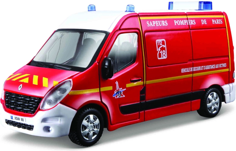 bburago 1:50 emergency – renault master brandweer/politie
