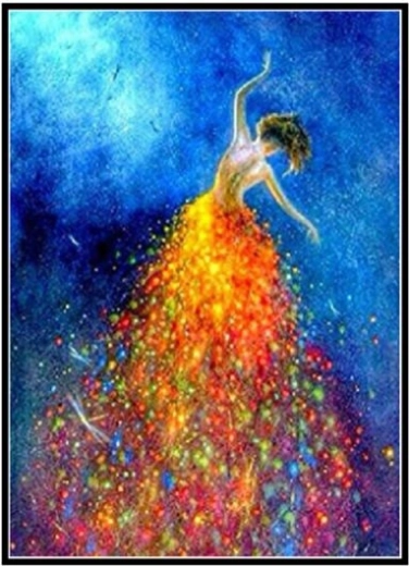 Diamant painting – kleurrijke jurk 30 × 40 cm - 1 stuk