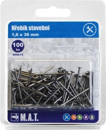 constructiespijkers 36 × 1,6 mm, 100 st.