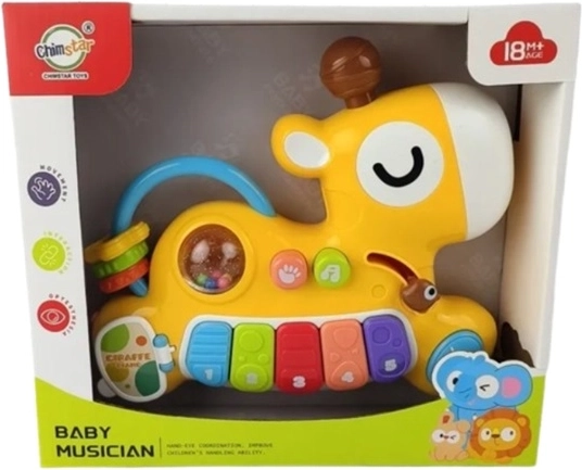 Kinderpiano giraf in doos