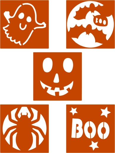 Set Halloweenstencils - 5 stuks