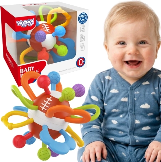 Woopie Baby sensorische rammelaar en bijtring bal voor baby's 0+