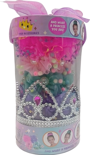 Set gekleurde haarelastiekjes met kroontje voor kinderen