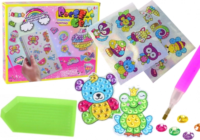 Diamantschilderij-set – kleurrijke dierenstickers