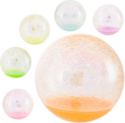 Stuiterbal hopík met glitters 10 cm - 1 stuk