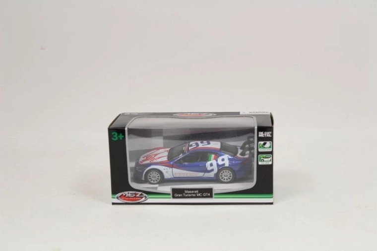 Modelauto Maserati GranTurismo MC GT4 1:43 blauw-wit