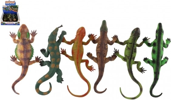 Set rubberen hagedissen met zuignap in doos