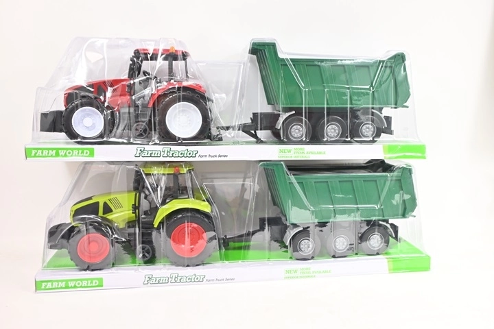 Grote boerentractor met aanhanger