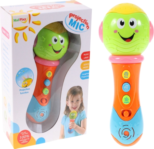 Kinder zingende microfoon met projector