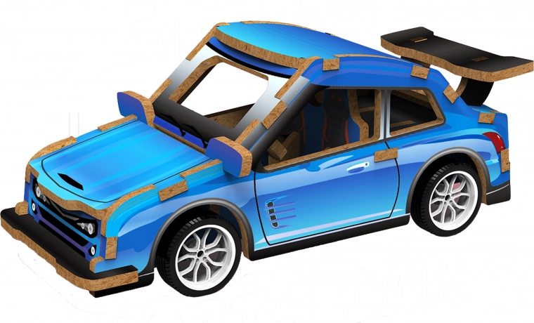 3D-puzzel Raceauto hout