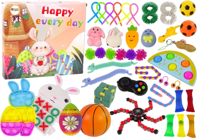 Paasset fidgetspeelgoed set Pop It en squishy anti-stress – 42 stuks