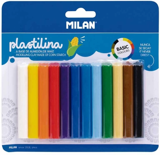 Plastelina basic – set van 12 kleuren