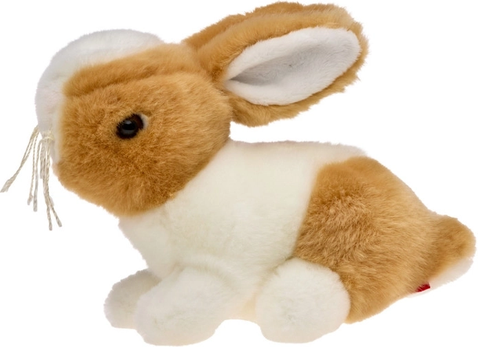 Pluchen konijntje bruin-wit 16 cm
