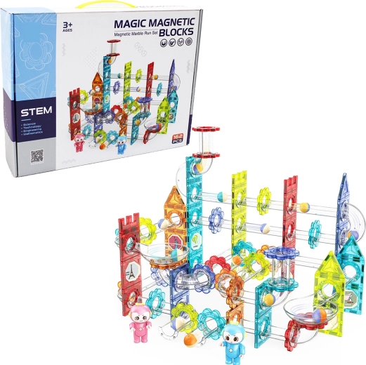 Magnetische knikkerbaan met 162 onderdelen