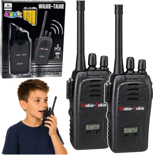 Kinderwalkie-talkies met USB-opladen, ruisonderdrukking en een bereik van 200 m (2 stuks)